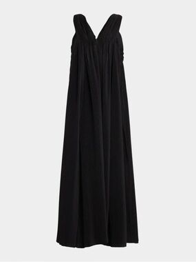 Co Crinkle Pleated V-Neck Sleeveless Midi Dress NWT